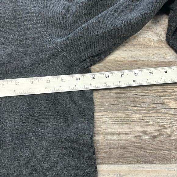 Vintage 90s Polo Ralph Lauren Charcoal Gray Men L Pony 1/4 Zip Mock Neck Sweater - Picture 6 of 8